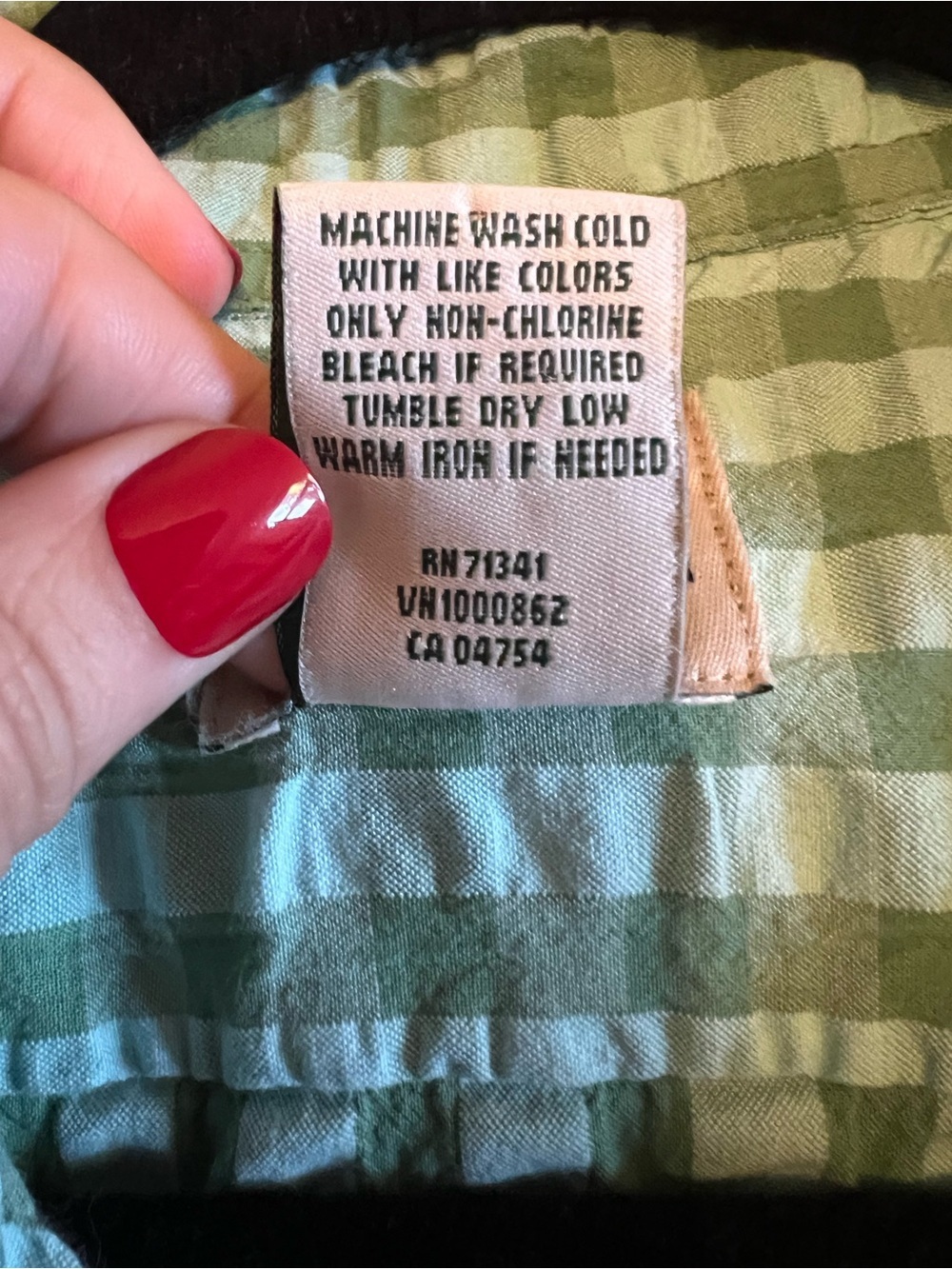 L.L. Bean Men’s Short-Sleeve Green Check Button-Up Shirt 100% cotton L (L117) - Picture 9 of 9